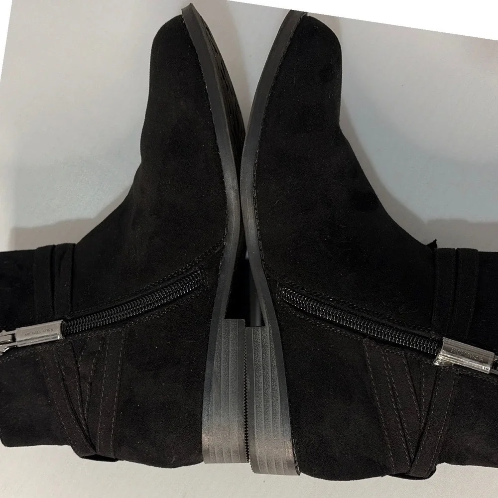 Michael Kors Emma Carmen Black Faux Suede Ankle Boots Kids Size 4 MK